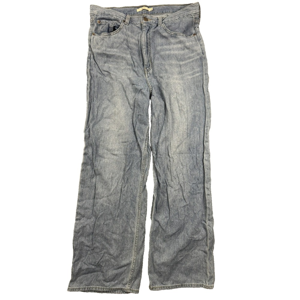 Levis High Loose Jeans Womens 31 Light Wash Blue Wide Leg Cotton Hemp 26872-0017